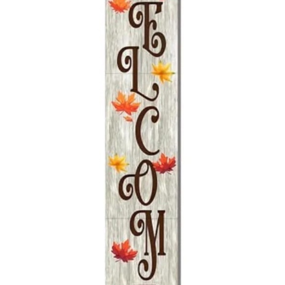 Autumn Welcome Wall Art with Leaves